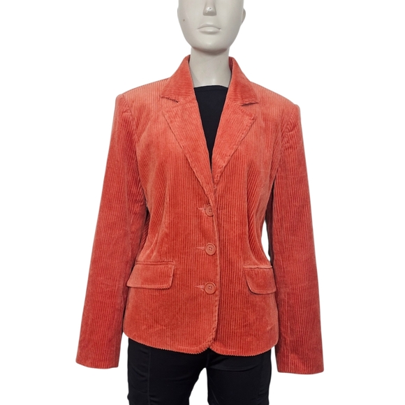 Dress Barn Jackets & Blazers - Dress Barn Corduroy Orange Blazer Jacket Size M 100% Cotton